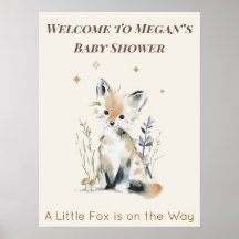 Woodland Fox Baby Shower Welcome Sign