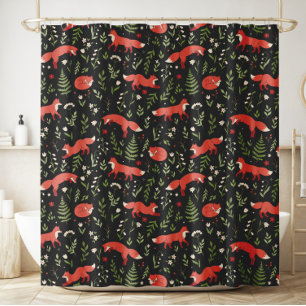 Woodland Fox Botanical Pattern