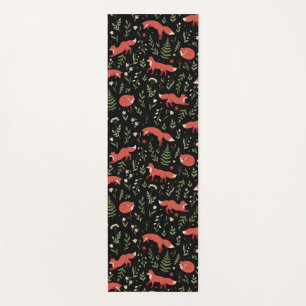 Woodland Fox Botanical Pattern Yoga Mat
