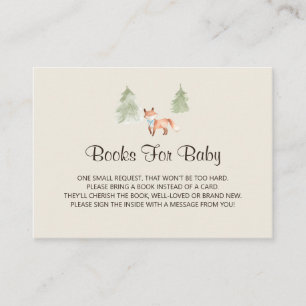 Woodland Fox Boy Baby Shower Book Request Enclosure Card