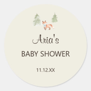 Woodland Fox Boy Baby Shower Envelope Seal