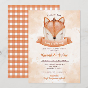 Woodland Fox Citrouille Baby shower Invitation d'i