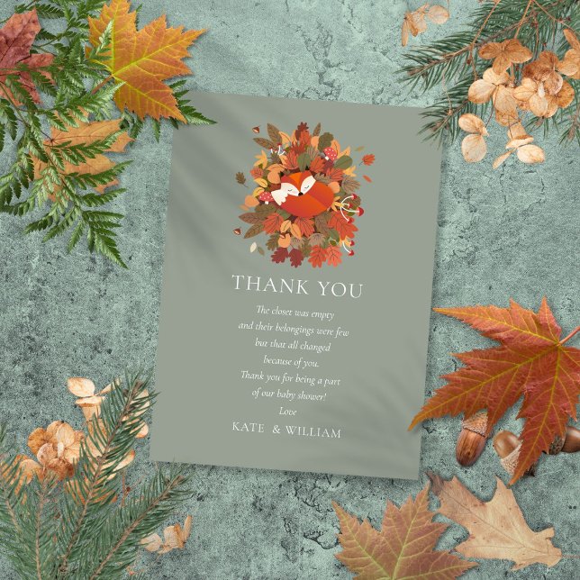 Woodland Fox Cub Baby shower Merci poème (Woodland Fox Cub Baby Shower Thank You Poem)