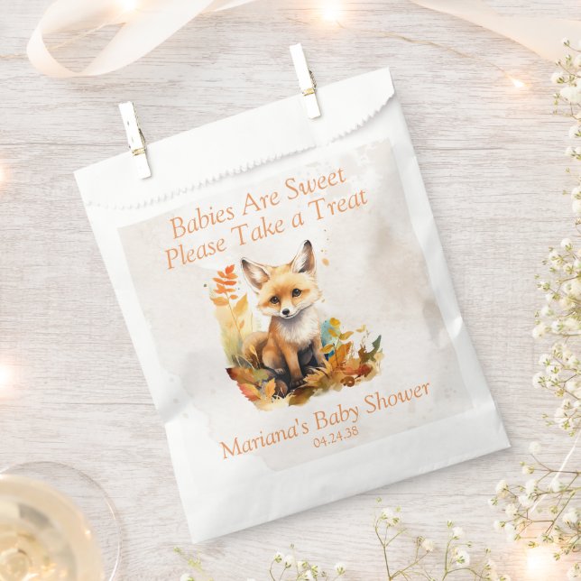 Woodland Fox Cute Baby Shower Favour Bag (Clipped)
