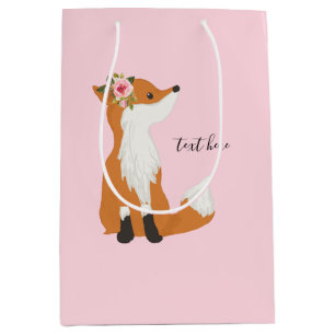 woodland fox, cute fox, medium gift bag