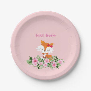 woodland fox, cute fox, paper plate