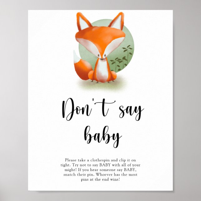 Woodland Fox - Don't say baby Poster (Front)