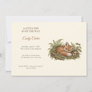 Woodland Fox Fern Baby Shower Invitation