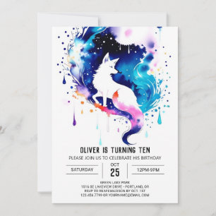 Woodland Fox Frolic Birthday Invitation