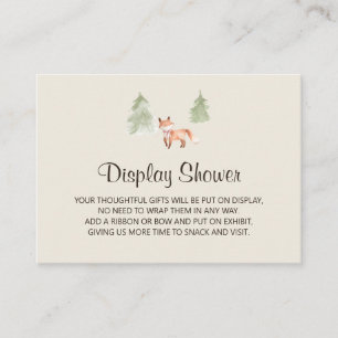 Woodland Fox Girl Baby Display Shower Enclosure Card