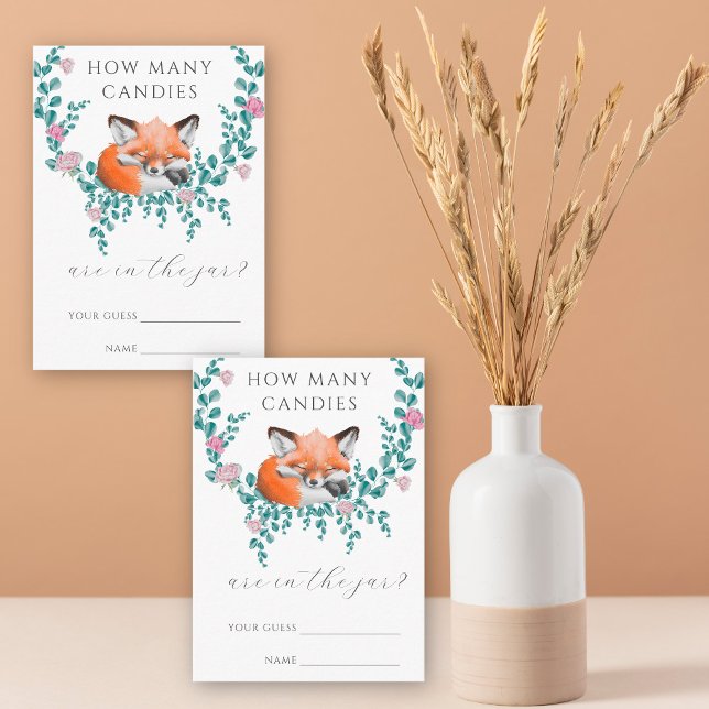 Woodland fox  - guess how many candies enclosure card (Creator Uploaded)