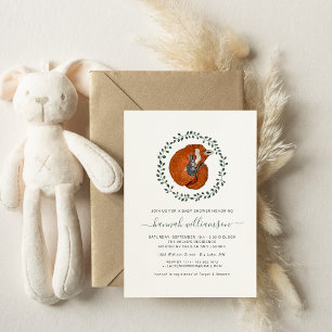 Woodland Fox & Hare Forest Baby Shower Invitation Postcard