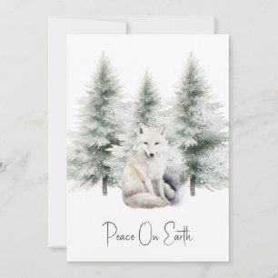 Woodland Fox In Snow Christmas Holiday Card