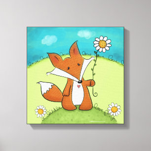 Woodland Fox Little Love for You Canvas Print
