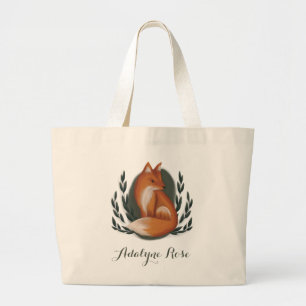 Woodland Fox Nursery Animal Large Tote Bag