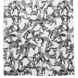 woodland fox party black white