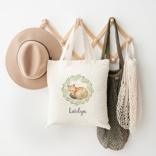 Woodland Fox Personalized Tote Bag
