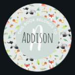 Woodland Fox This Book Belongs Name Kids Bookplate Classic Round Sticker<br><div class="desc">This beautiful boy's 'this book belongs' bookplate design features a watercolor woodland forest animal pattern, including a fox, badger, squirrel, hare and greenery, and has place for you to add your kids name in lovely typography. Perfect for your child's back to school supplies. Check out the rest of our collection...</div>