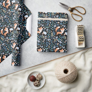Woodland Fox Winter Wrapping Paper