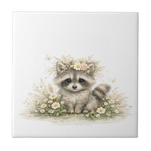 Woodland Friend Raccoon Tile
