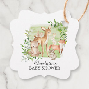 Woodland Friends Baby Shower Favour Gift Tag