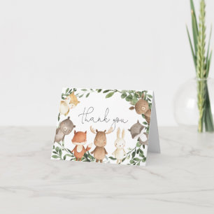 Woodland Friends Baby Shower Thank You Card