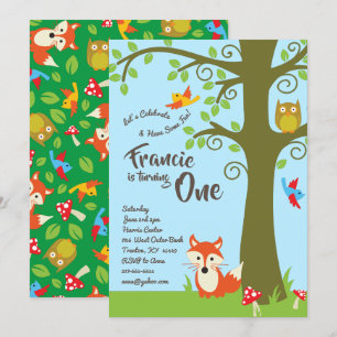 Woodland Friends Birthday Party Invitation
