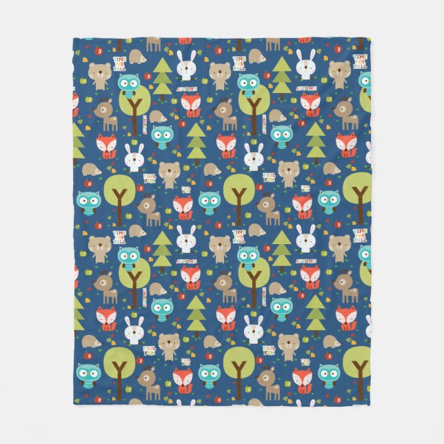 Woodland Friends Fleece Blanket (Front)