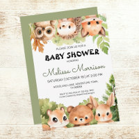 Woodland Friends Gathering Baby Boy Shower