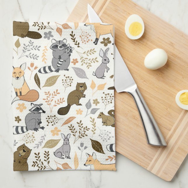 Woodland Friends Kitchen Towel (Quarter Fold)