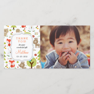 Woodland Friends Photo Any Occasion Thank you Card