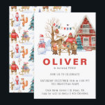 Woodland Friends Winter | Christmas Birthday Party Invitation<br><div class="desc">Do you have a little one with a winter birthday?! This party theme is perfect for baby showers or sweet birthday parties. Featuring a charming watercolor winter picnic scene with adorable animals. Moose, bear, foxes and more! This adorable theme feels woodsy and rustic. Classic earthy tones are perfect for the...</div>
