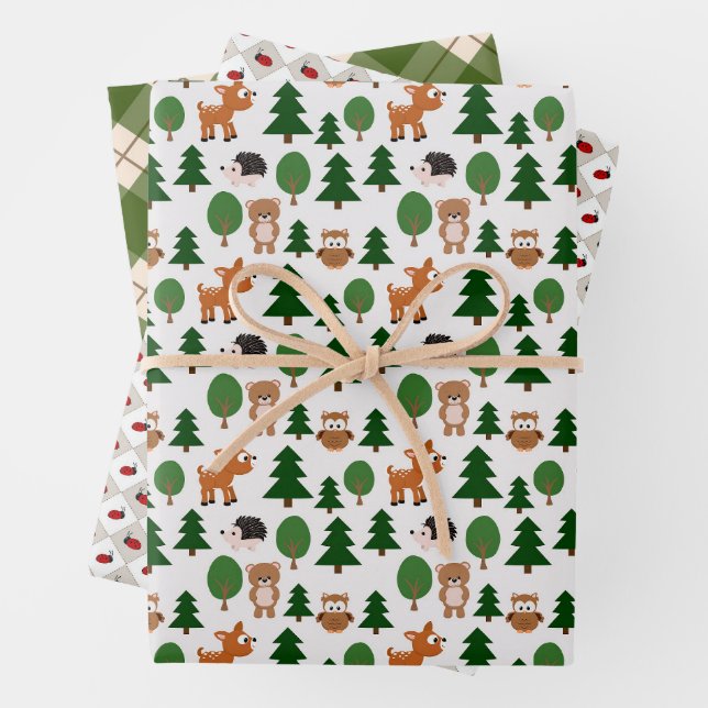 Woodland Friends Wrapping Paper Sheet (In situ)