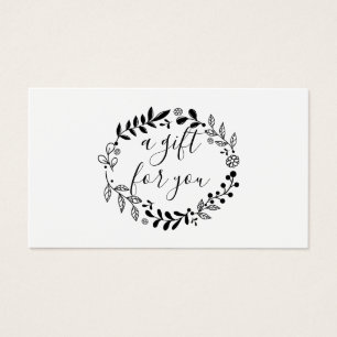 Woodland Garland Certificat cadeau noir et blanc