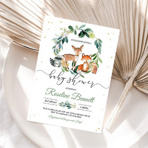 Woodland Gender Neutral Woodland Baby Shower Invitation