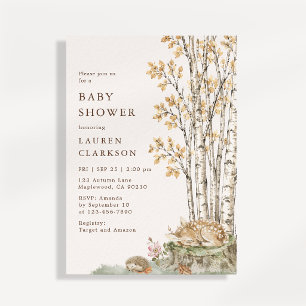 Woodland Gingham Baby Shower Invitation