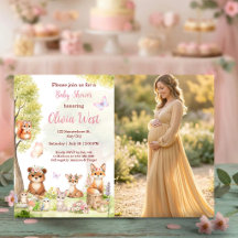 Woodland Girl Baby Shower Forest Animals Photo Inv
