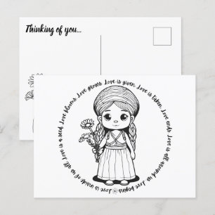 Woodland Girl with Daisies Postcard
