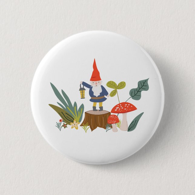 Woodland Gnome 2 Inch Round Button (Front)