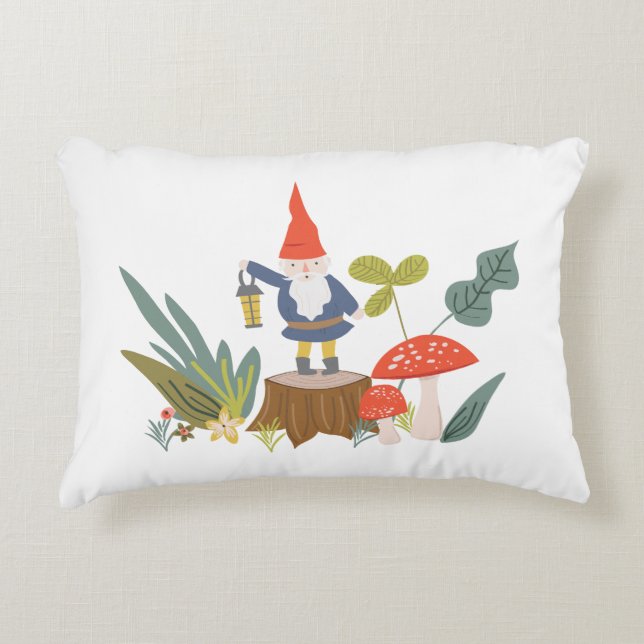 Woodland Gnomes Accent Pillow (Front)
