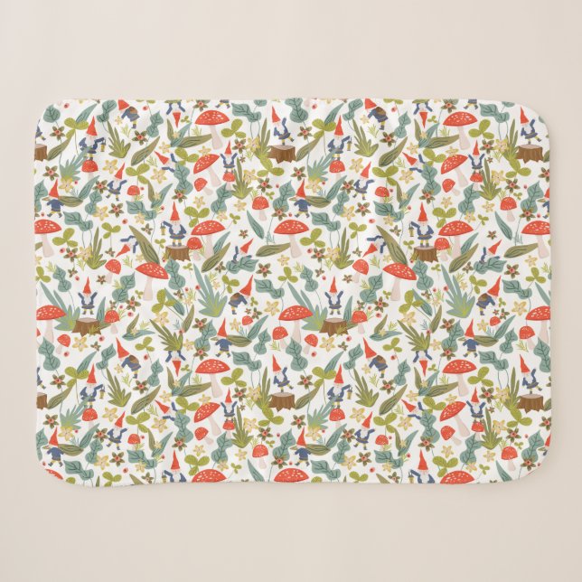 Woodland Gnomes Baby Sherpa Blanket (Front (Horizontal))