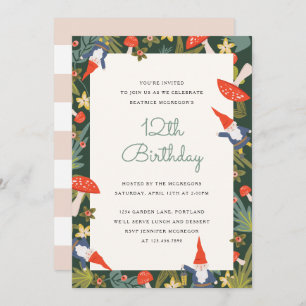 Woodland Gnomes Party Invite