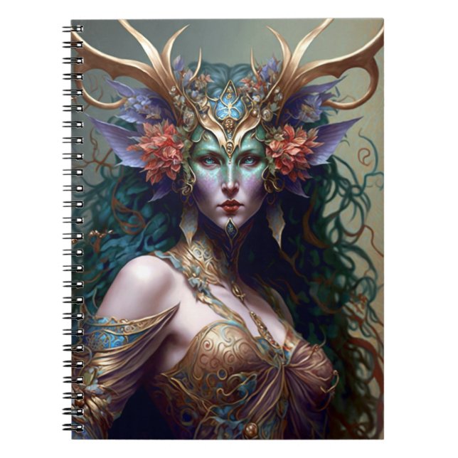 Woodland Goddess Fantasy Art Notebook (Front)