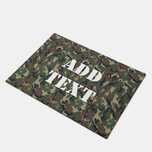 Woodland Green Camouflage  Pattern Doormat
