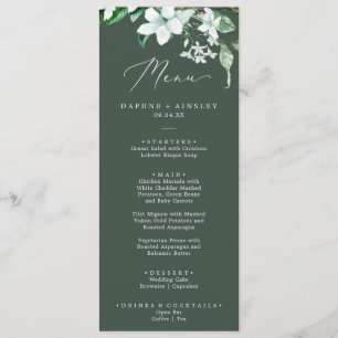 Woodland Green Hunter Green Mariage Dîner Menu