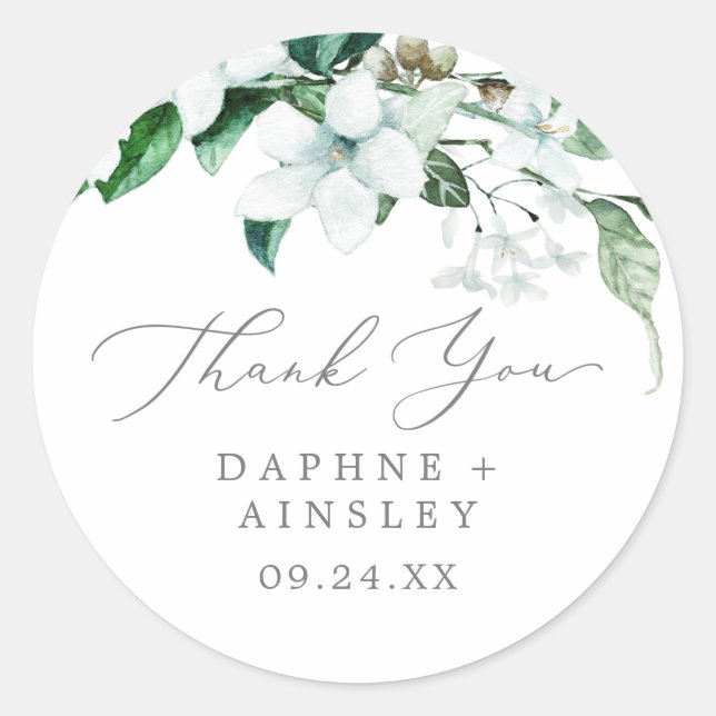 Woodland Green Merci Mariage Favor Sticker (Devant)