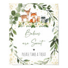 Woodland Greenery Baby Shower Treat Sign