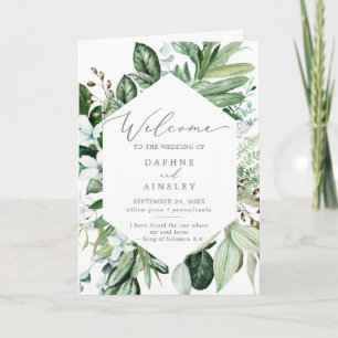 Woodland Greenery Folded Wedding Program