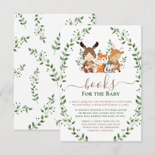Woodland Greenery Forest Animals Books For Baby Enclosure Card