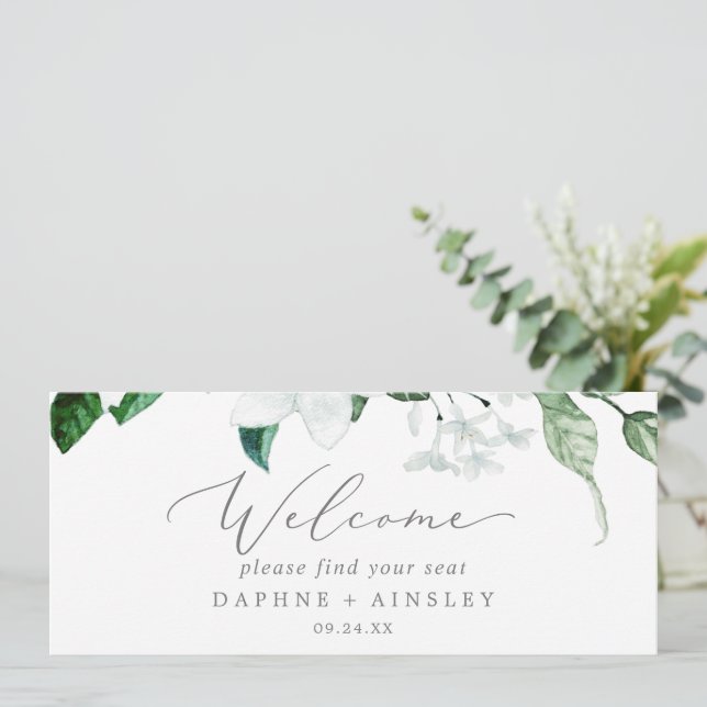 Woodland Greenery Hanging Seating Chart Header (Standing Front)